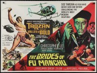 9w0798 TARZAN & THE VALLEY OF GOLD/BRIDES OF FU MANCHU British quad 1960s Christoper Lee & Tarzan!