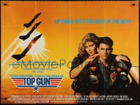 9w0799 TOP GUN British quad 1986 different image of Tom Cruise & Kelly McGillis, Navy fighter jets!