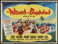 9w0804 WIZARD OF BAGHDAD British quad 1960 great art of Dick Shawn in sexy Arabian harem!