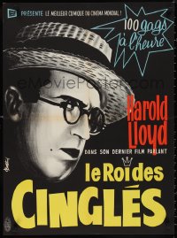 9w0964 MOVIE CRAZY French 22x30 R1950s completely different art of funnyman Harold Lloyd by Bertrand!