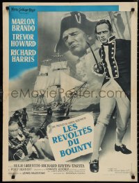 9w0965 MUTINY ON THE BOUNTY French 24x31 1962 Howard, Marlon Brando, sexy Tarita & natives!