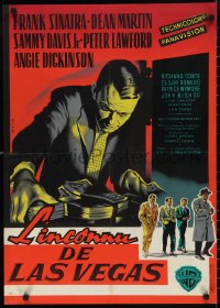 9w0967 OCEAN'S 11 French 22x31 1961 Frank Sinatra with cash, great different Jean Mascii art!