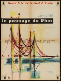 9w0987 TOMORROW IS MY TURN teaser French 23x30 1962 cool Clement Hurel artwork of bridge!