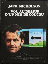 9w1029 ONE FLEW OVER THE CUCKOO'S NEST French 16x21 1976 cool art of Jack Nicholson, Forman classic!