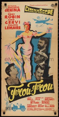 9w1003 TOY WIFE French 16x31 1955 Frou-Frou, great full-length art of sexy Dany Robin!