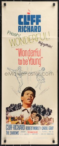 9w0212 WONDERFUL TO BE YOUNG insert 1962 close up of Cliff Richard, Robert Morley, rock 'n' roll!