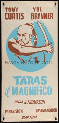 9w0274 TARAS BULBA Italian locandina R1960s completely different art of Yul Brynner, local theater!