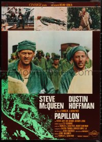 9w0526 PAPILLON set of 4 Italian 26x37 pbustas 1973 McQueen & Dustin Hoffman escape Devil's Island!