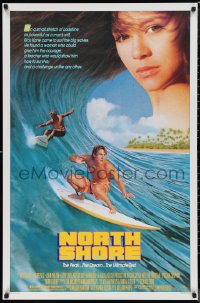 9w1331 NORTH SHORE 1sh 1987 great Hawaiian surfing image + close up of sexy Nia Peeples!