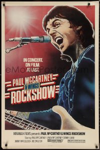 9w1342 PAUL McCARTNEY & WINGS ROCKSHOW 1sh 1980 art of him playing guitar & singing by Kozlowski!