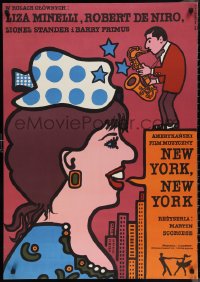 9w0888 NEW YORK NEW YORK Polish 27x38 1978 Mlodozeniec art of De Niro & singing Liza Minnelli!