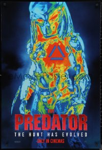 9w1351 PREDATOR style B int'l teaser DS 1sh 2018 great image of the alien as seen in thermal-vision!