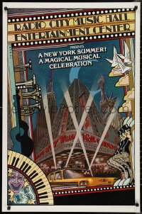 9w0126 NEW YORK SUMMER 25x38 stage poster 1979 wonderful Byrd art of Radio City Music Hall!