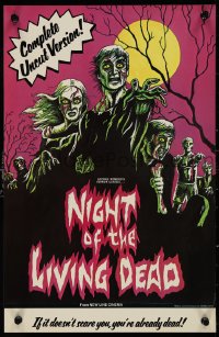 9w0341 NIGHT OF THE LIVING DEAD 11x17 special poster R1978 George Romero zombie classic, New Line!