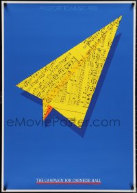 9w0082 PASSPORT TO MUSIC 1985 28x40 Danish music poster 1985 Carnegie Hall, Arnoldi paper airplane!