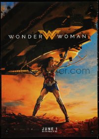 9w0811 WONDER WOMAN English mini poster 2017 sexiest Gal Gadot in title role & as Diana Prince!