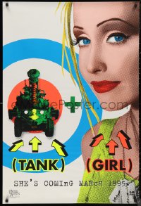 9w1444 TANK GIRL teaser 1sh 1995 Lori Petty, based on the comic strip, cool blacklight design!