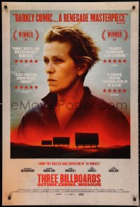 9w1450 THREE BILLBOARDS OUTSIDE EBBING, MISSOURI int'l DS 1sh 2017 Best Actress McDormand!