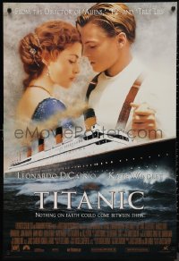 9w1453 TITANIC style B revised int'l DS 1sh 1997 Leonardo DiCaprio & Winslet, James Cameron!