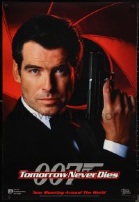 9w1455 TOMORROW NEVER DIES int'l teaser DS 1sh 1997 different image of Brosnan as James Bond!