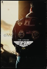 9w1457 TOP GUN: MAVERICK teaser DS 1sh 2020 Naval aviator Tom Cruise in the title role w/back turned!