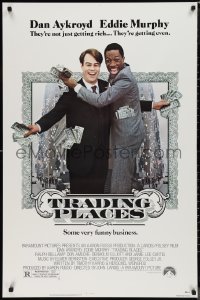 9w1461 TRADING PLACES 1sh 1983 Dan Aykroyd & Eddie Murphy are getting rich & getting even!