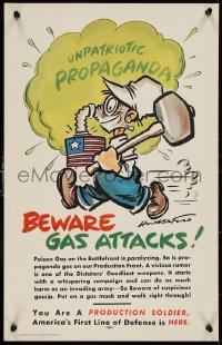 9w0101 PRODUCTION SOLDIER gas attacks style 14x22 WWII war poster 1941 defense, Hungerford art!