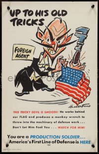 9w0100 PRODUCTION SOLDIER old tricks style 14x22 WWII war poster 1941 defense, Hungerford art!