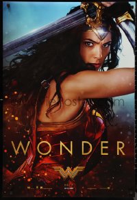 9w1492 WONDER WOMAN int'l teaser DS 1sh 2017 sexiest Gal Gadot in title role/Diana Prince, Wonder!