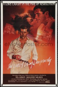 9w1499 YEAR OF LIVING DANGEROUSLY 1sh 1983 Peter Weir, artwork of Mel Gibson by Stapleton and Peak!