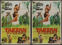 9x0085 LOT OF 4 FOLDED 1952-58 TARZAN ARGENTINEAN POSTERS 1952-1958 Gordon Scott & Lex Barker!