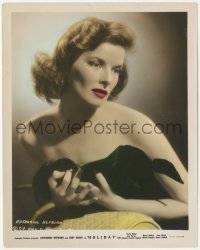 9y1220 HOLIDAY color-glos 8x10.25 still 1938 sexy portrait of Katharine Hepburn in low-cut dress!