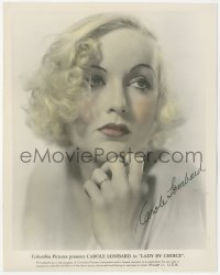 9y1237 LADY BY CHOICE color 8x10 still 1934 c/u of beautiful Carole Lombard with facsimile signature!