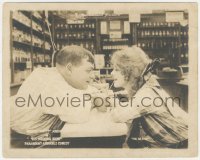 9y1219 HIS WEDDING NIGHT 8x10 LC 1917 director/star Fatty Arbuckle sharing a soda, ultra rare!