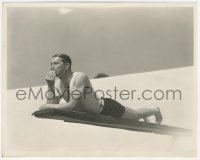 9y1242 LOVE ME TONIGHT candid 8x10 still 1932 Maurice Chevalier on pool diving board by Longworth!