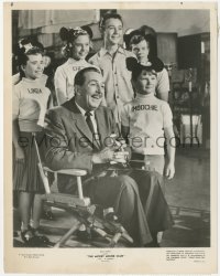 9y1257 MICKEY MOUSE CLUB candid TV 7.25x9 still 1958 Walt Disney on set with a group of Mouseketeers!