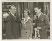 9y1259 MISLEADING LADY 8x10 key book still 1932 Claudette Colbert between Edmund Lowe & Strange!