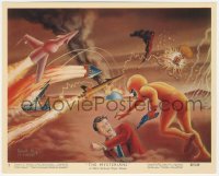 9y1267 MYSTERIANS color 8x10 still #2 1959 cool sci-fi alien & ships art by Lt. Colonel Robert Rigg!