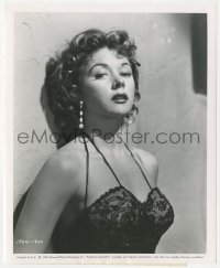 9y1270 NAKED ALIBI 8.25x10 still 1954 c/u of super sleazy Gloria Grahame with back against wall!