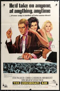 9y1528 CINCINNATI KID 1sh 1965 pro poker player Steve McQueen & sexy Tuesday Weld, Ann-Margret!