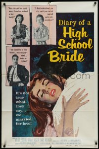 9y1546 DIARY OF A HIGH SCHOOL BRIDE 1sh 1959 AIP bad girl, it's not true what they say!