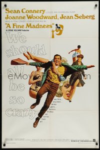 9y1568 FINE MADNESS 1sh 1966 Sean Connery can out-fox Joanne Woodward, Jean Seberg & them all!