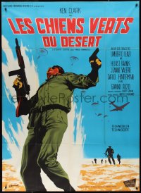 9y1836 DESERT COMMANDOS French 1p 1968 Umberto Lenzi, World War II art by Guy Gerard Noel!