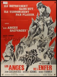 9y1841 DEVIL'S ANGELS French 1p 1967 Corman, Cassavetes, art of biker gang on their motorcycles!