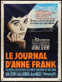 9y1842 DIARY OF ANNE FRANK style A French 1p 1959 Grinsson art of Millie Perkins as WWII Jewish girl!