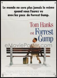 9y1873 FORREST GUMP French 1p 1994 Tom Hanks sits on bench, Robert Zemeckis classic!