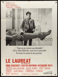 9y1881 GRADUATE French 1p 1968 Mike Nichols, classic image of Dustin Hoffman & sexy leg!