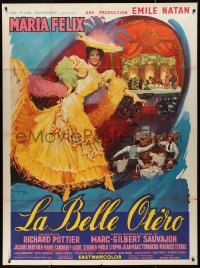 9y1928 LA BELLA OTERO French 1p 1954 Jeanny art of showgirl Maria Felix at Moulin Rouge, ultra rare!