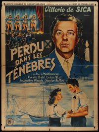 9y1951 LOST IN THE DARK French 1p 1950 Mazur art of Vittorio de Sica, Betti & sexy dancers!