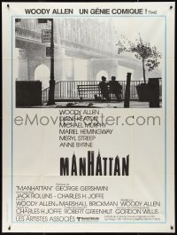 9y1959 MANHATTAN French 1p 1979 Woody Allen & Diane Keaton, New York City title design by Burt Kleeger!